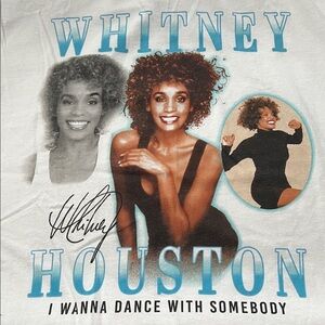 Whitney Houston Graphic TShirt White Size Large